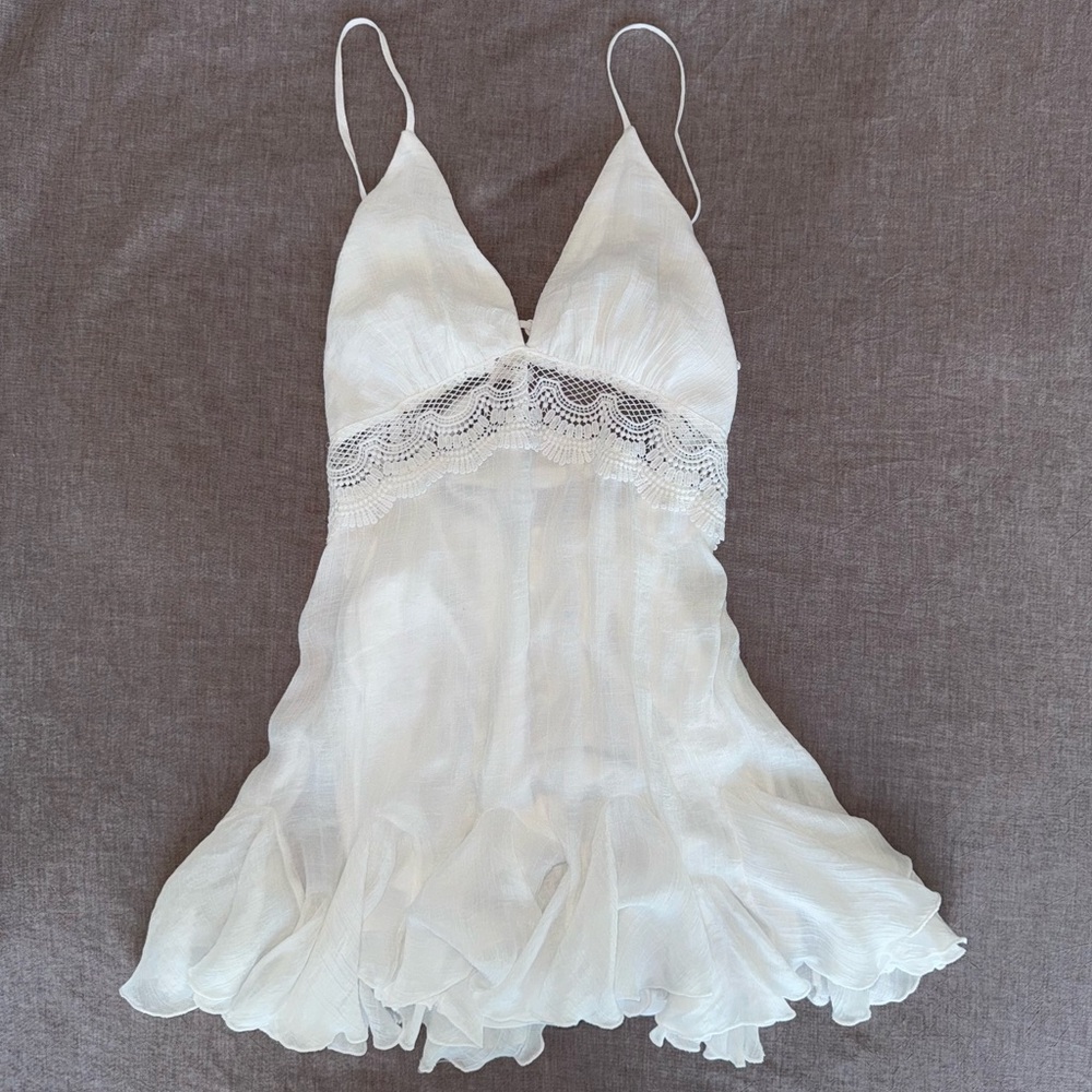 White Lace Ruffle Mini Dress | Boho Summer / Bridal Shower Outfit 🤍